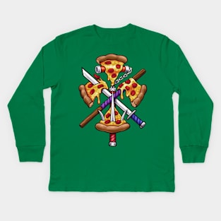 Ninja Pizza Kids Long Sleeve T-Shirt